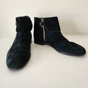 VERO CUOIO Suede Ankle Boot | Women's Size 10 | Low Heel Black